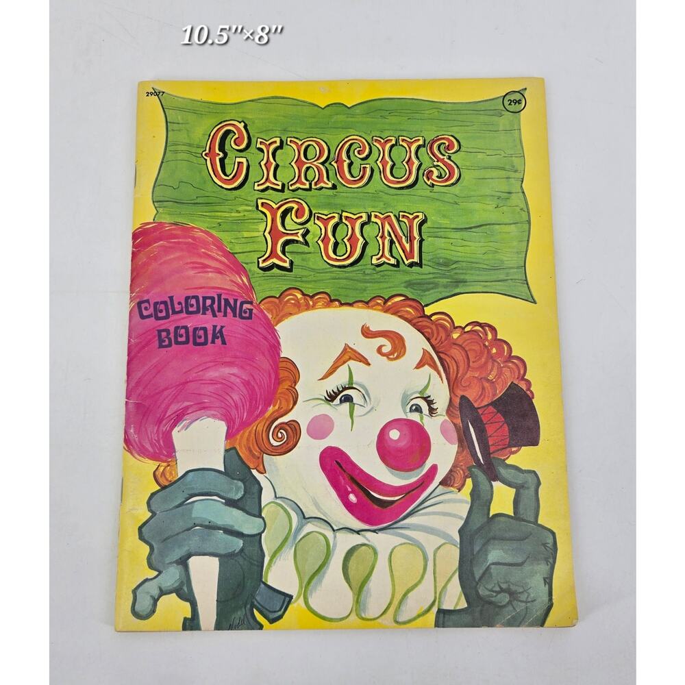 Vintage Circus Fun Coloring Book – 1960s Modern Promotions – Unused